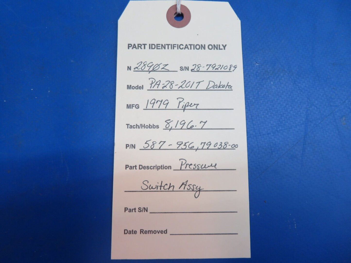 Piper PA-28-201T Dakota Pressure Switch Assy P/N 587-956, 79038-00 (1222-711)