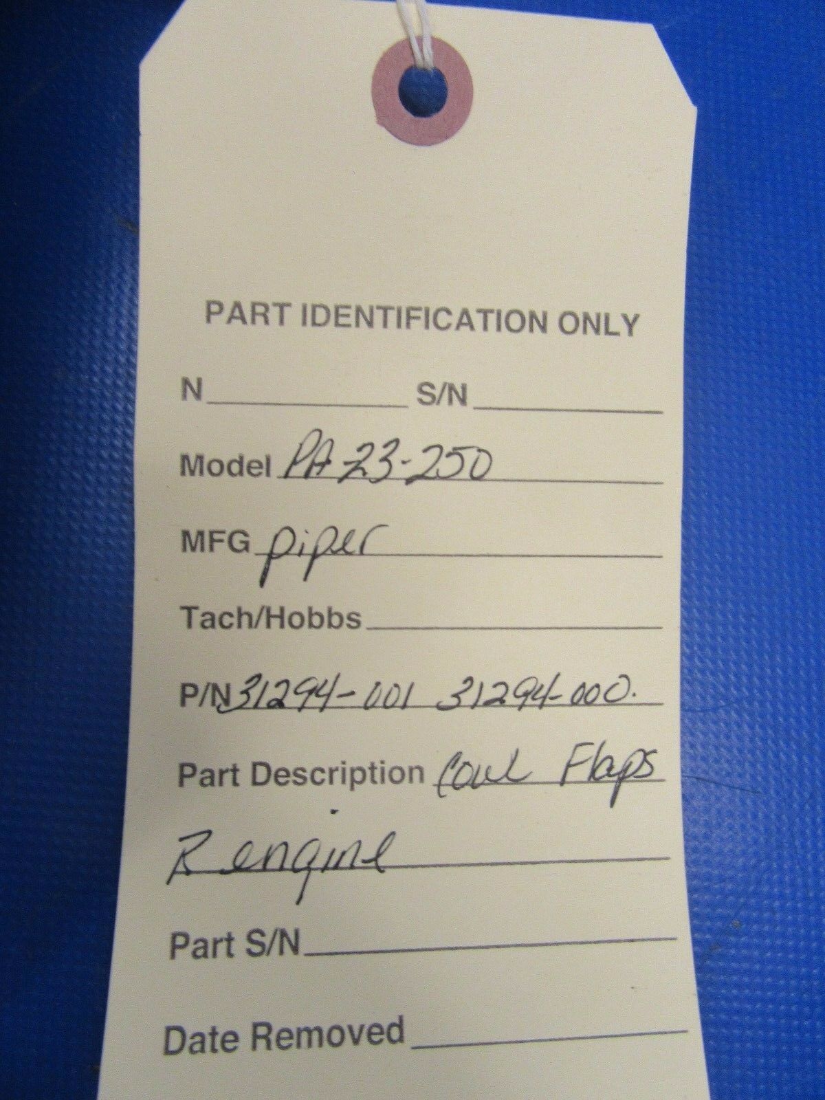 Piper PA-23-250 Cowl Flaps RH Engine P/N 31294-001 (1017-102)