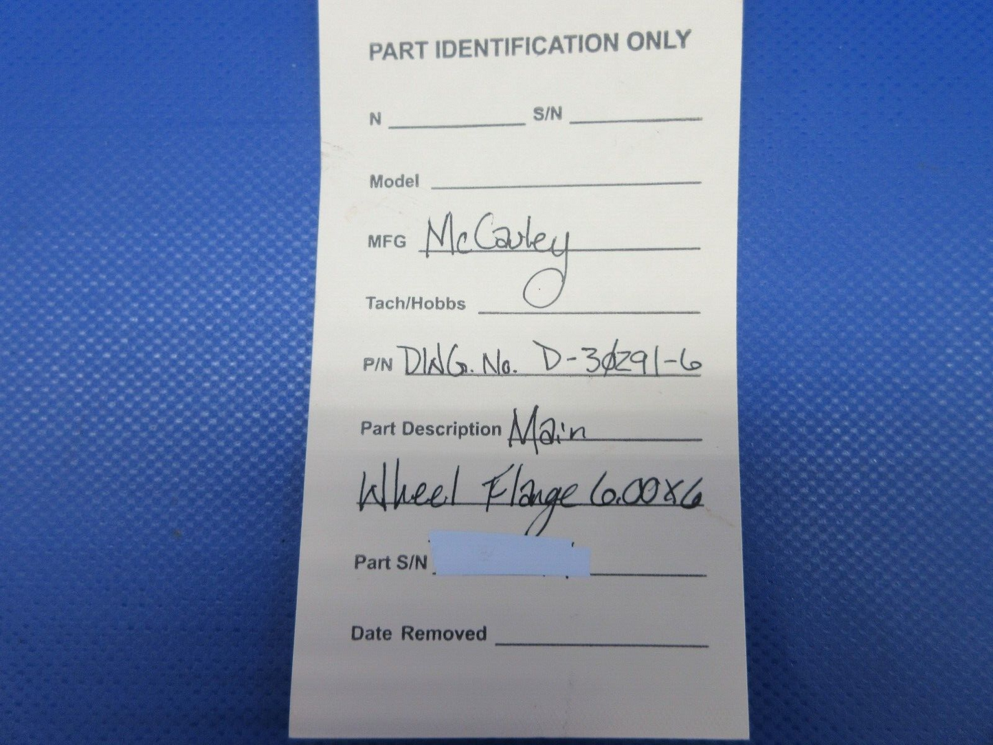 McCauley Main Wheel Flange 6.00x6 P/N D-30291-6 (0424-1033)