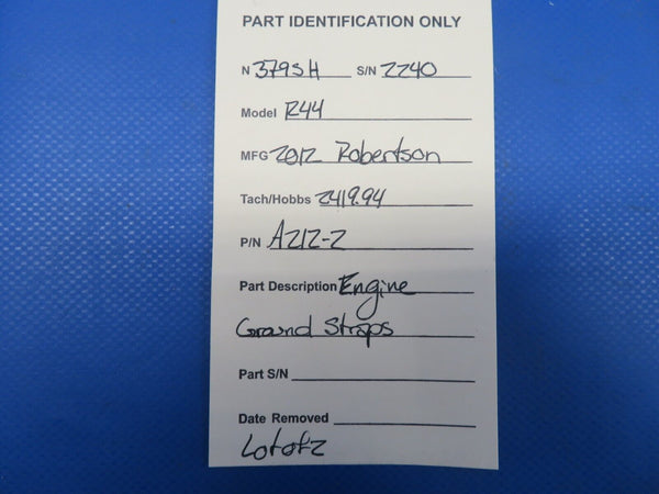 Robinson R44 Raven II Helicopter Engine Ground Straps A212-2 LOT OF 2 (0724-861)