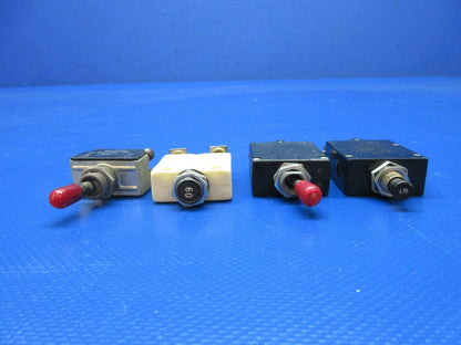 Piper PA-28-180 Circuit Breakers & Switches P/N 7277-2-2 LOT OF 20 (1124-1476)