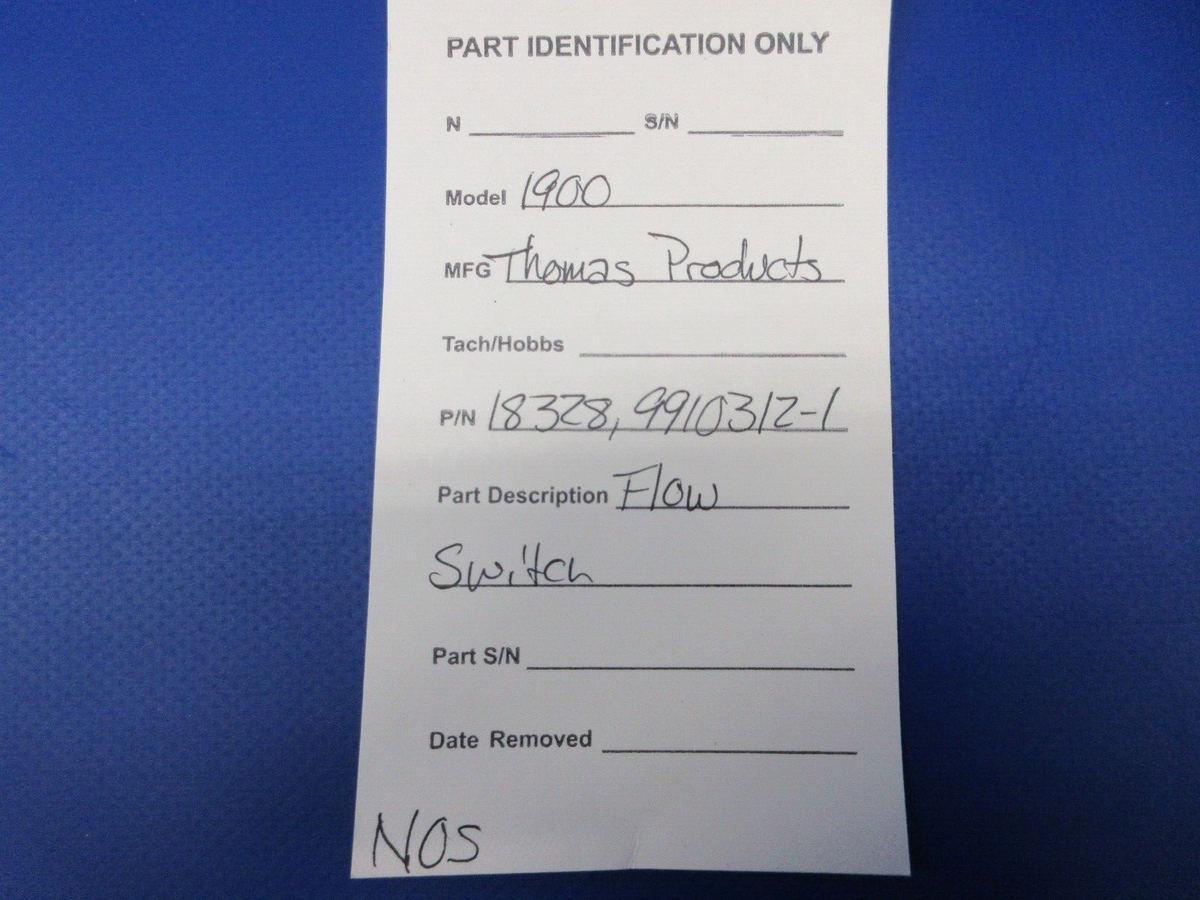 Thomas Products 1900 Flow Switch P/N 18328 NOS (0125-1297)8