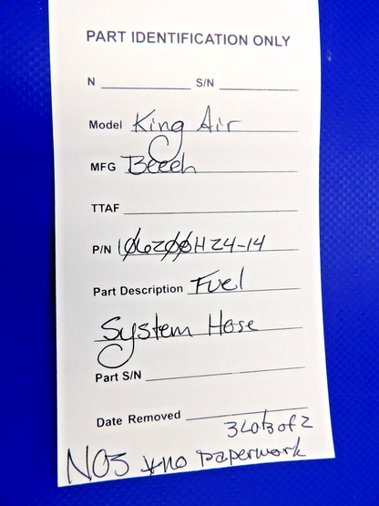 Beech King Air Fuel System Hose P/N 106200H24-14 NOS LOT OF 2 (0426-1249)10