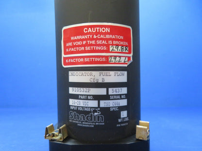 Cessna 421 Shadin Fuel Flow Indicator 14/28v P/N 910532P WARRANTY (0326-238)1