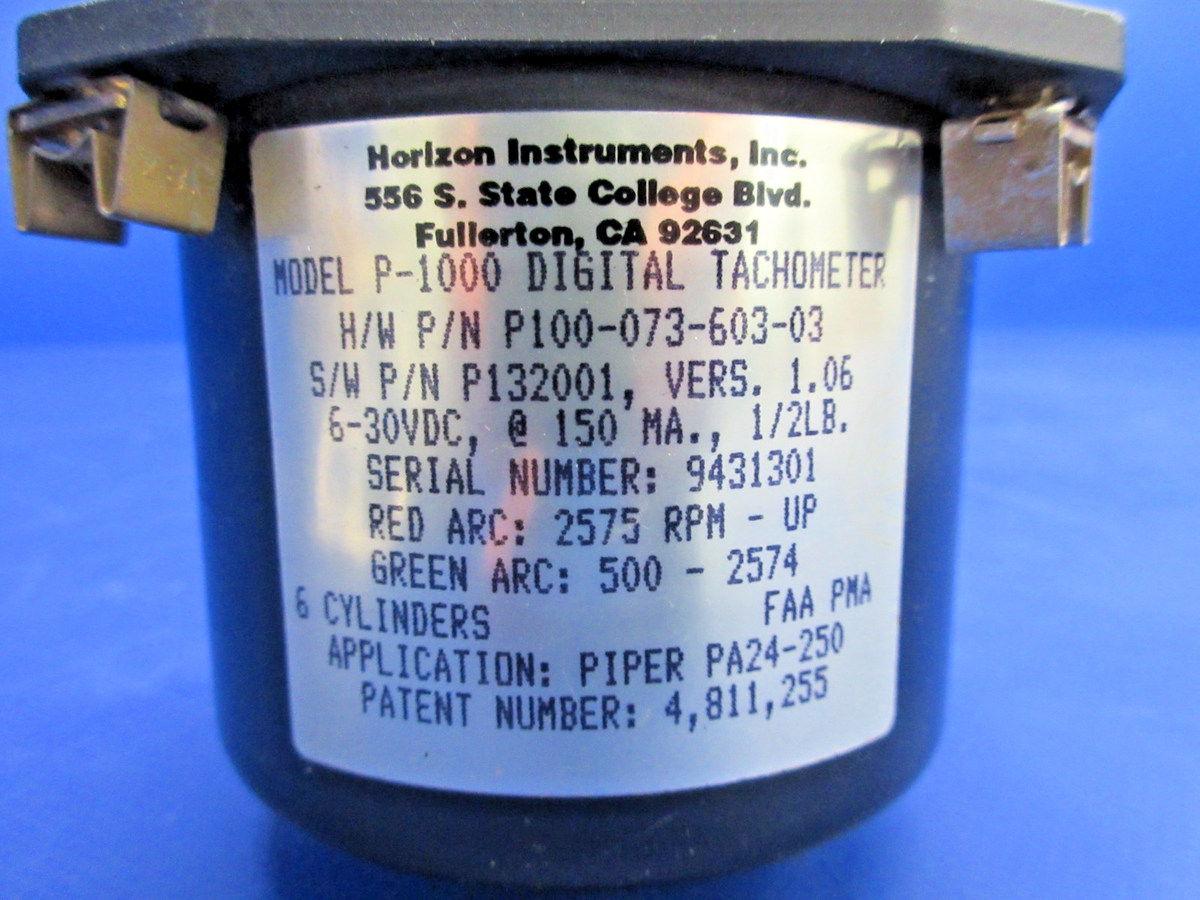 Piper PA-24-250 Comanche Horizon P-1000 P/N P100-073-603-03 WARRANTY (0926-894)7