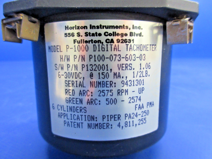 Piper PA-24-250 Comanche Horizon P-1000 P/N P100-073-603-03 WARRANTY (0926-894)7