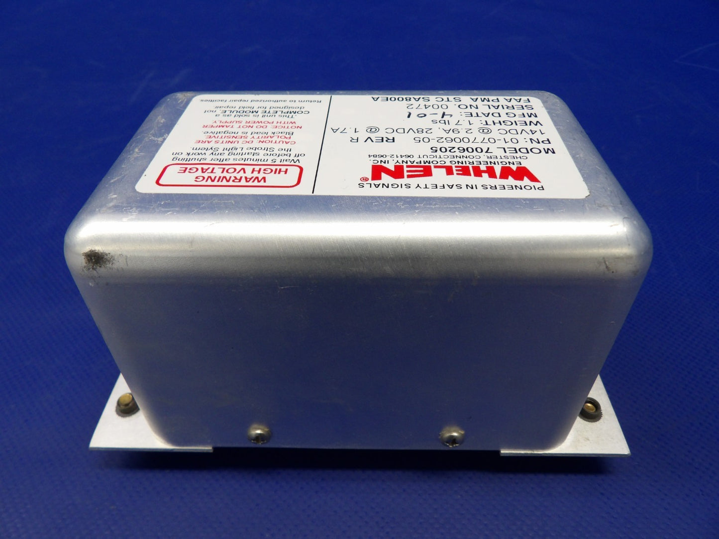 Diamond DA-40 Whelen Power Supply 14/28V P/N 01-0770062-05 TESTED (0626-1314)4