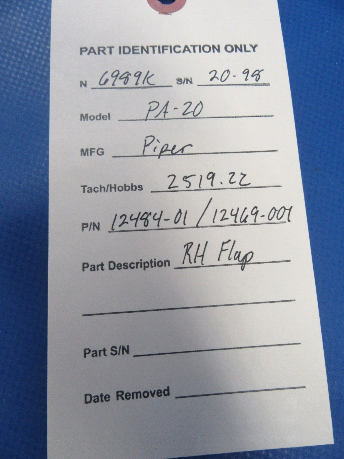 Piper PA-20 / PA-22 RH Flap Assy P/N 12484-01 (0524-19)