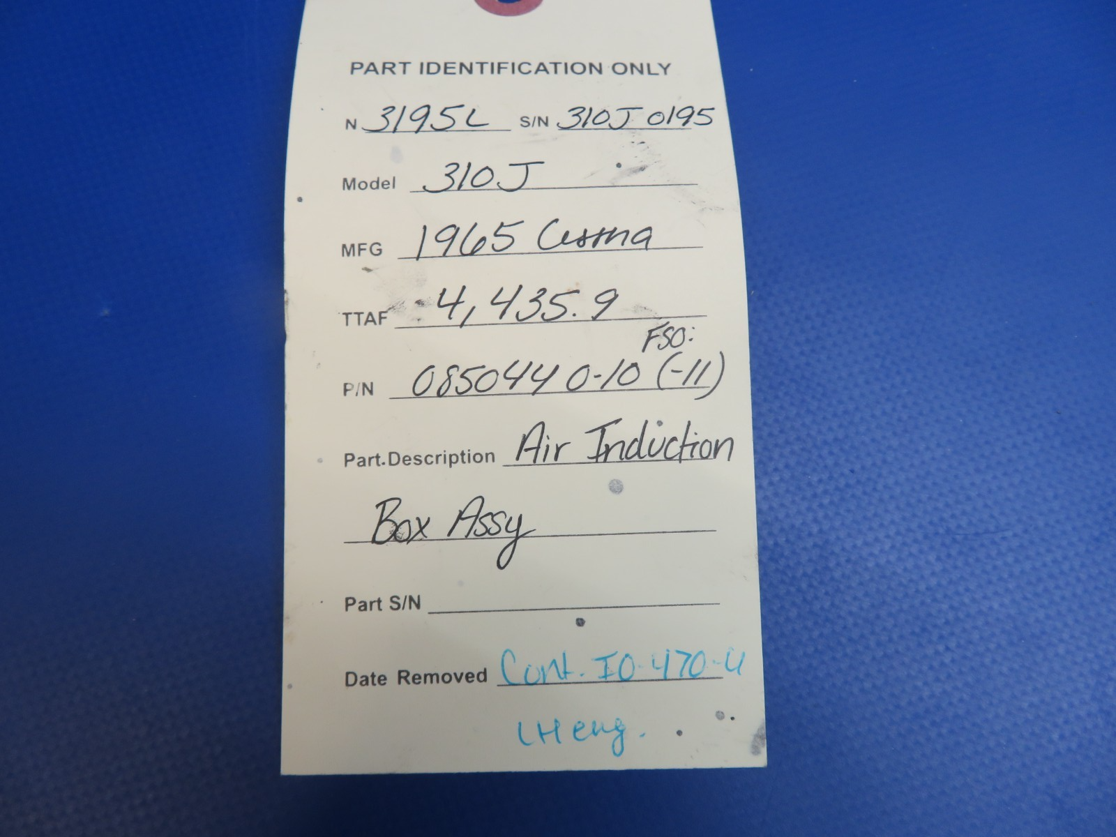 Cessna 310 / 310J Air Induction Box P/N 0850440-10, 0850440-11 (0326-1756)17