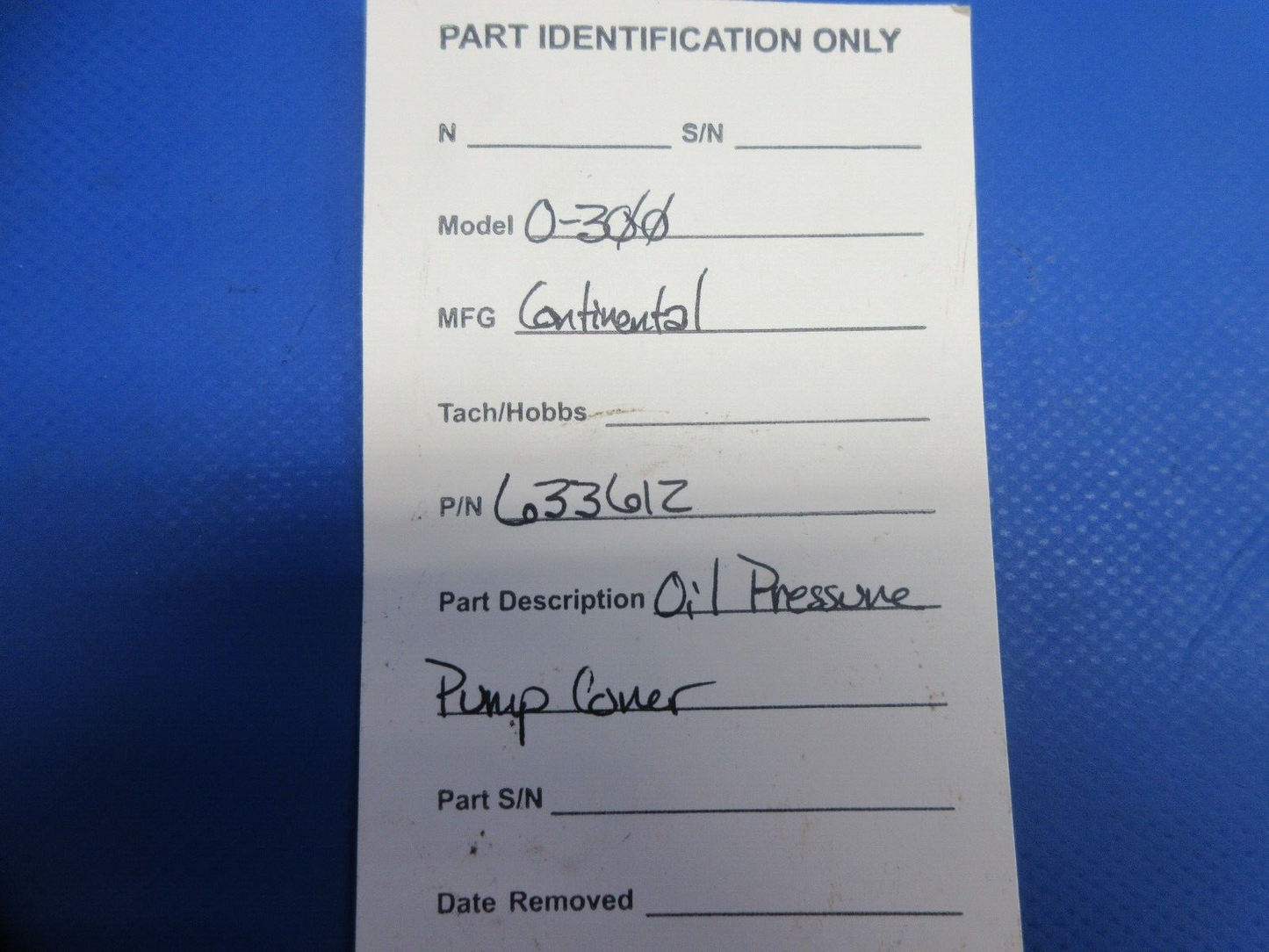 Continental O-300 Oil Pressure Pump Cover P/N 633612 (0824-928)