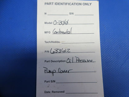 Continental O-300 Oil Pressure Pump Cover P/N 633612 (0824-928)