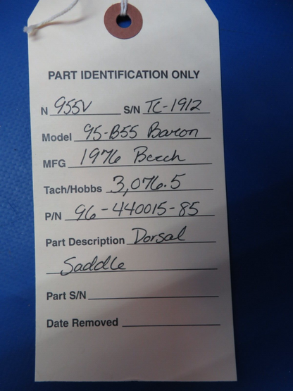 Beech 95-B55 Baron Dorsal Saddle P/N 96-440015-85 NO RETURNS (0523-994)13
