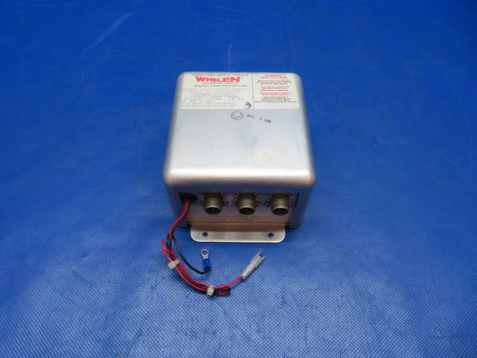 Cessna 337 Whelen Strobe Light Power Supply 28v 01-0790079-01 TESTED (0924-123)