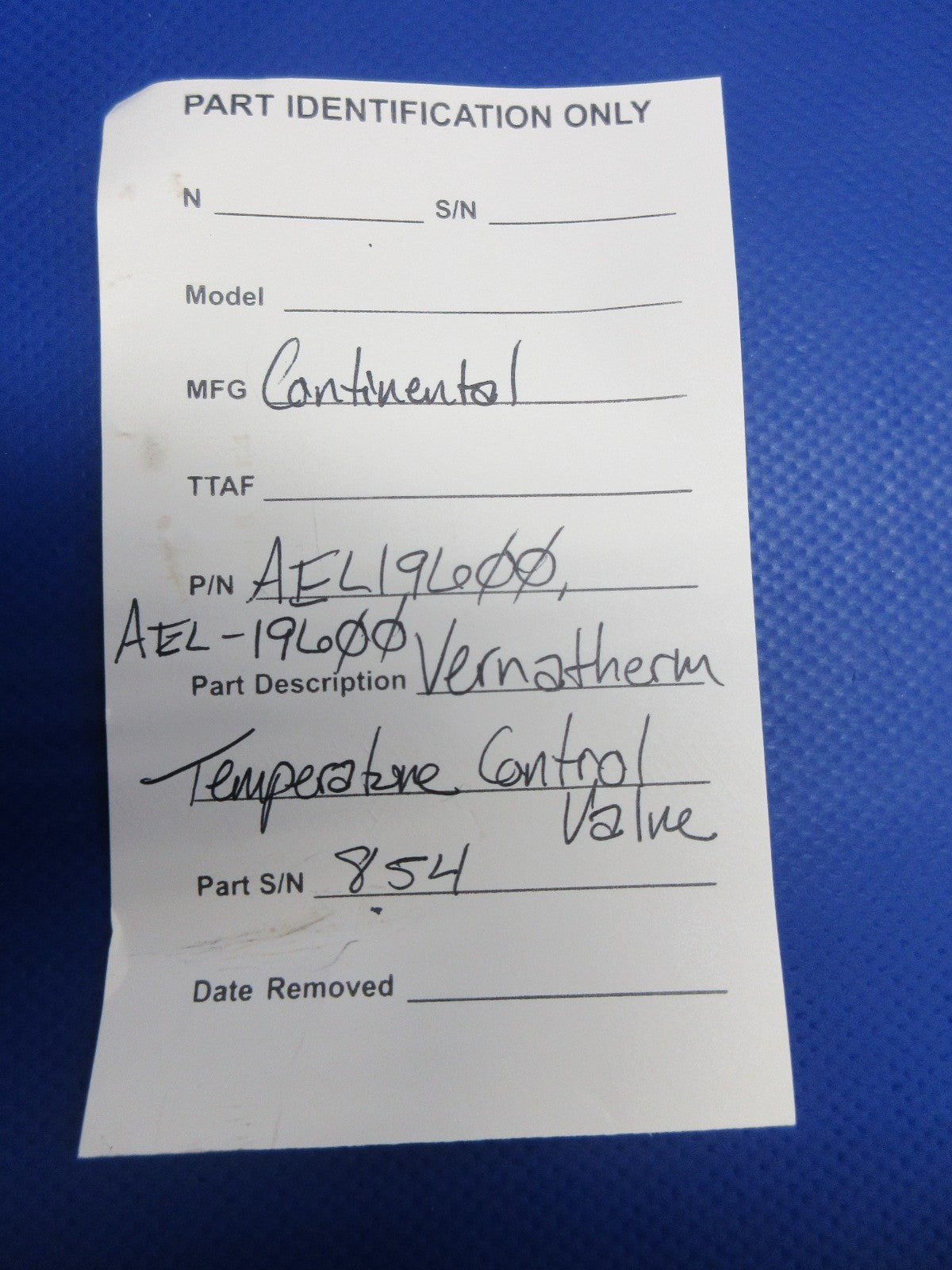 Continental Vernatherm Temperature Control Valve P/N AEL19600 (0226-1021)9