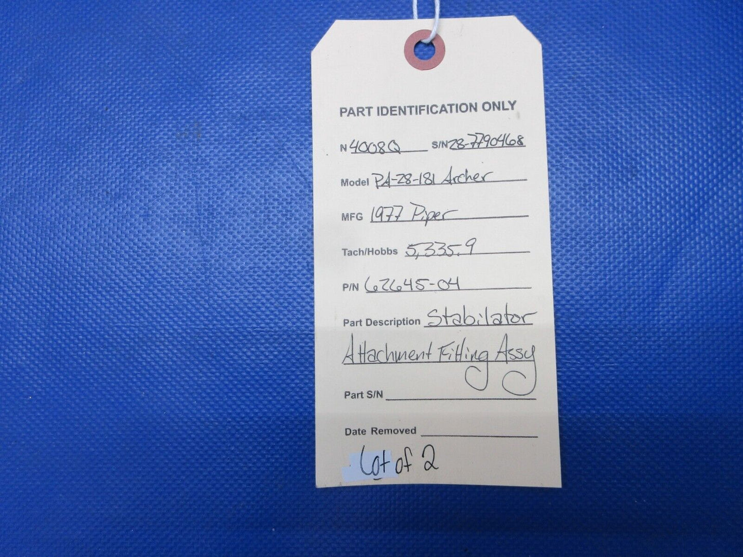 Piper PA-28-181 Stabilator Attachment Fitting Assy P/N 62645-04 (0624-1364)
