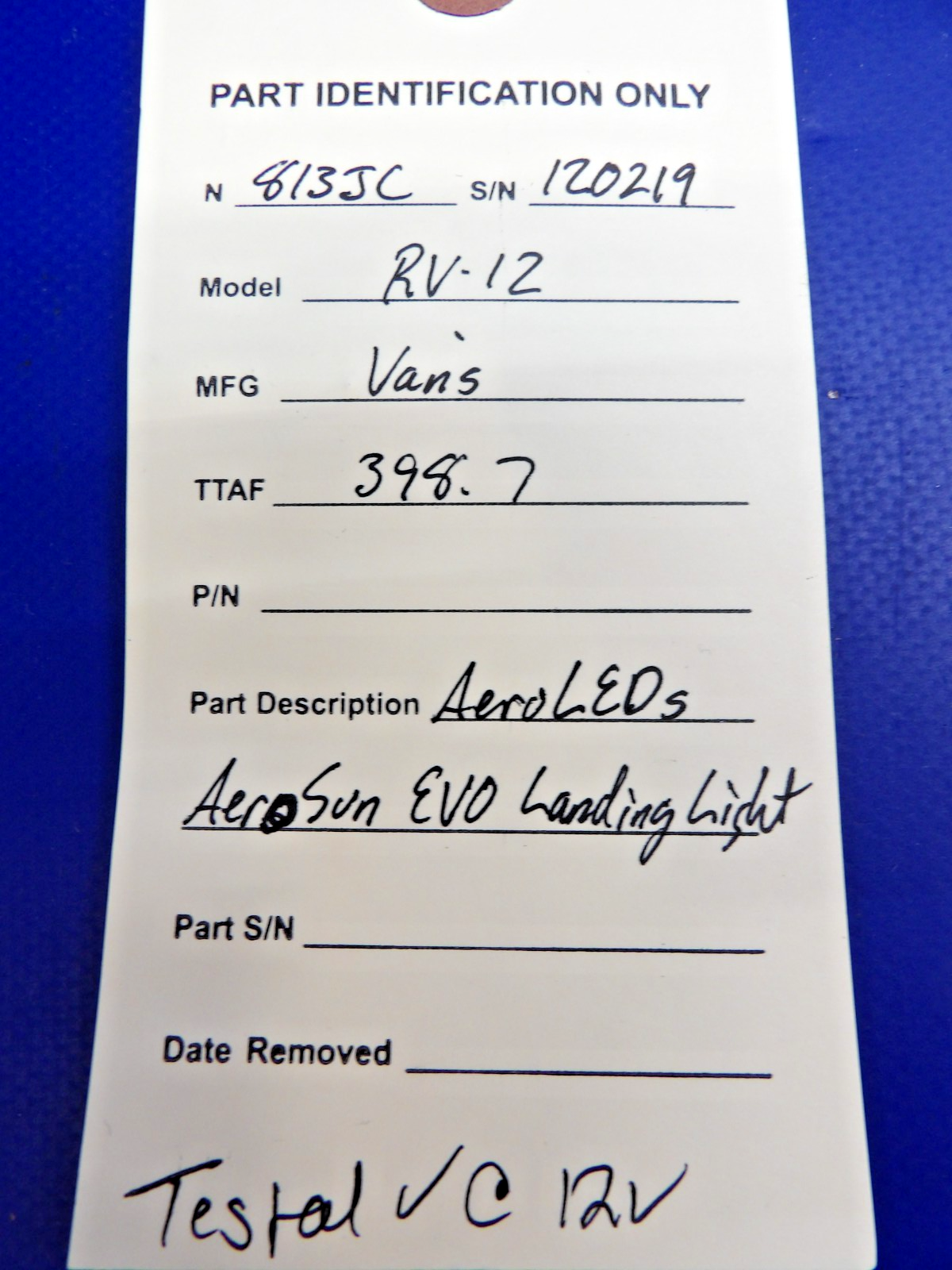 Vans RV-12 AeroLEDs AeroSun EVO Landing Light TESTED (0426-1349)9