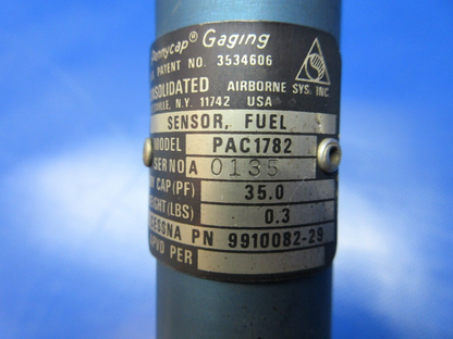 Cessna PAC1782 RH Tip Tank Fuel Transmitter P/N 9910082-29 WARRANTY (1224-1273)