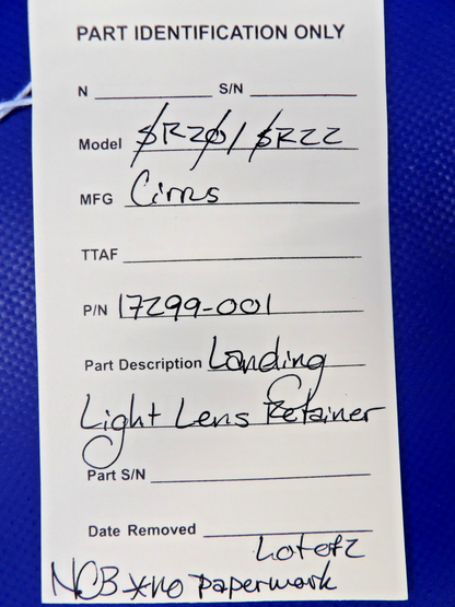 Cirrus SR20/SR22 Landing Light Lens Retainer 17299-001 LOT OF 2 NOS (0426-1297)11