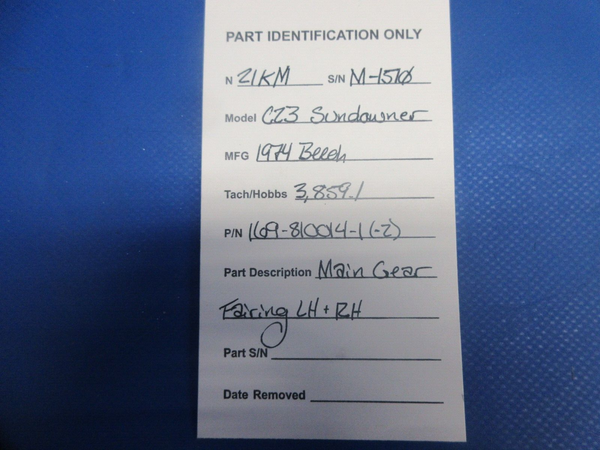 Beech C23 Sundowner Main Gear Fairing LH & RH P/N 169-810014-1 & -2 (0724-939)