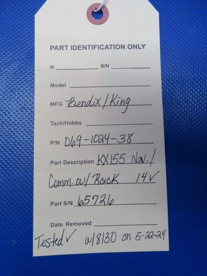 King KX155 Nav / Com w/ Rack 14v P/N 069-1024-38 TESTED w/ 8130 (0624-162)18
