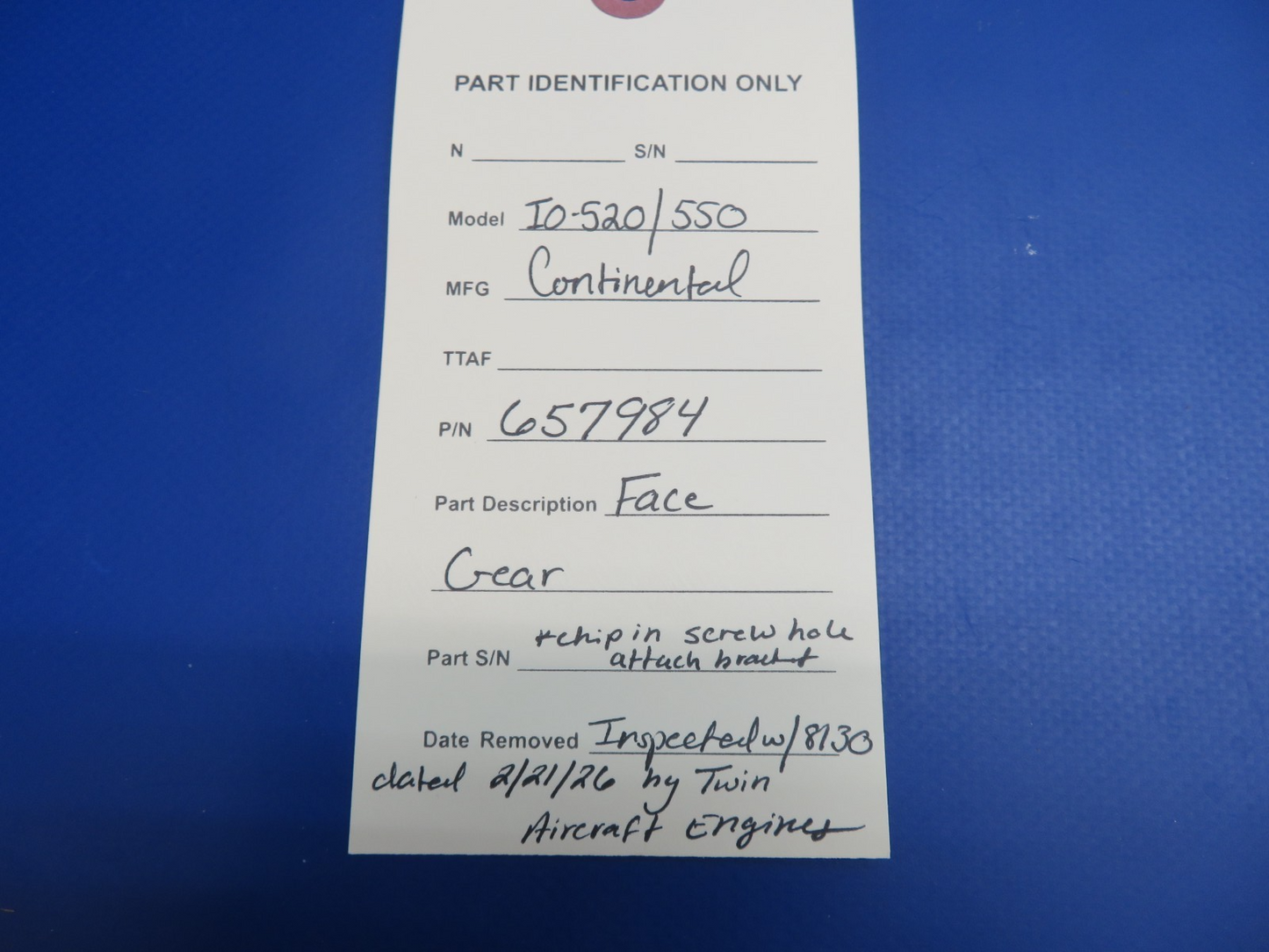 Continental IO-520 / 550 Face Gear P/N 657984 Inspected w/ 8130 (0326-1723)19
