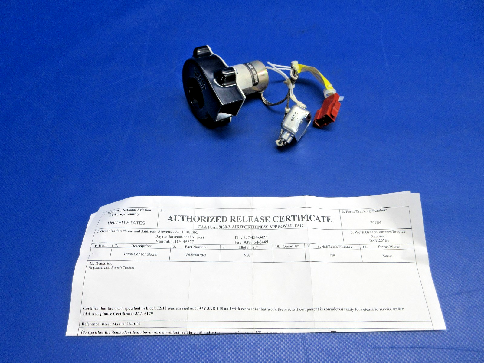 Beech Beech Jet Blower Temperature Sensor 28V w/8130 P/N 128-550078-3 (0426-806)1