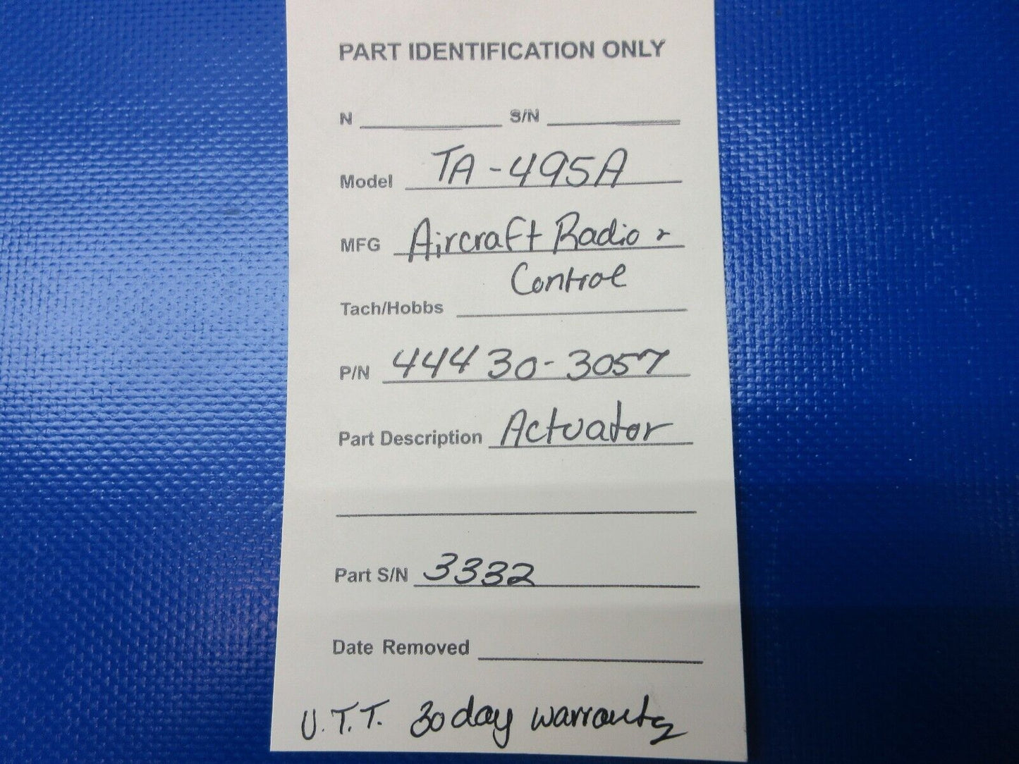 Aircraft Radio & Control TA-495A Actuator P/N 44430-3057 WARRANTY (1224-1259)