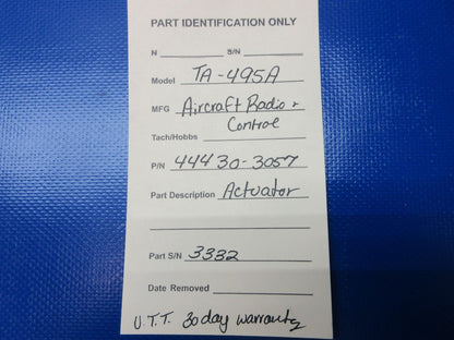 Aircraft Radio & Control TA-495A Actuator P/N 44430-3057 WARRANTY (1224-1259)