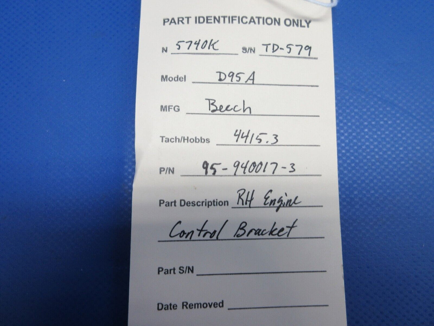 Beech 95 / D95A Travel Air RH Engine Control Bracket P/N 95-940017-3 (0624-964)