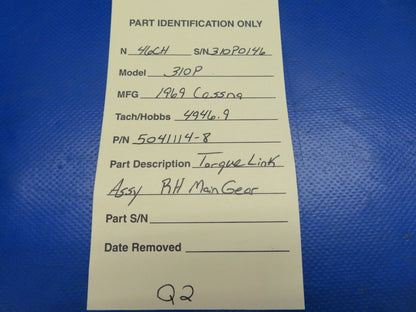 Cessna 310P Torque Link Assy RH Main Gear P/N 5041114-8 (0620-682)