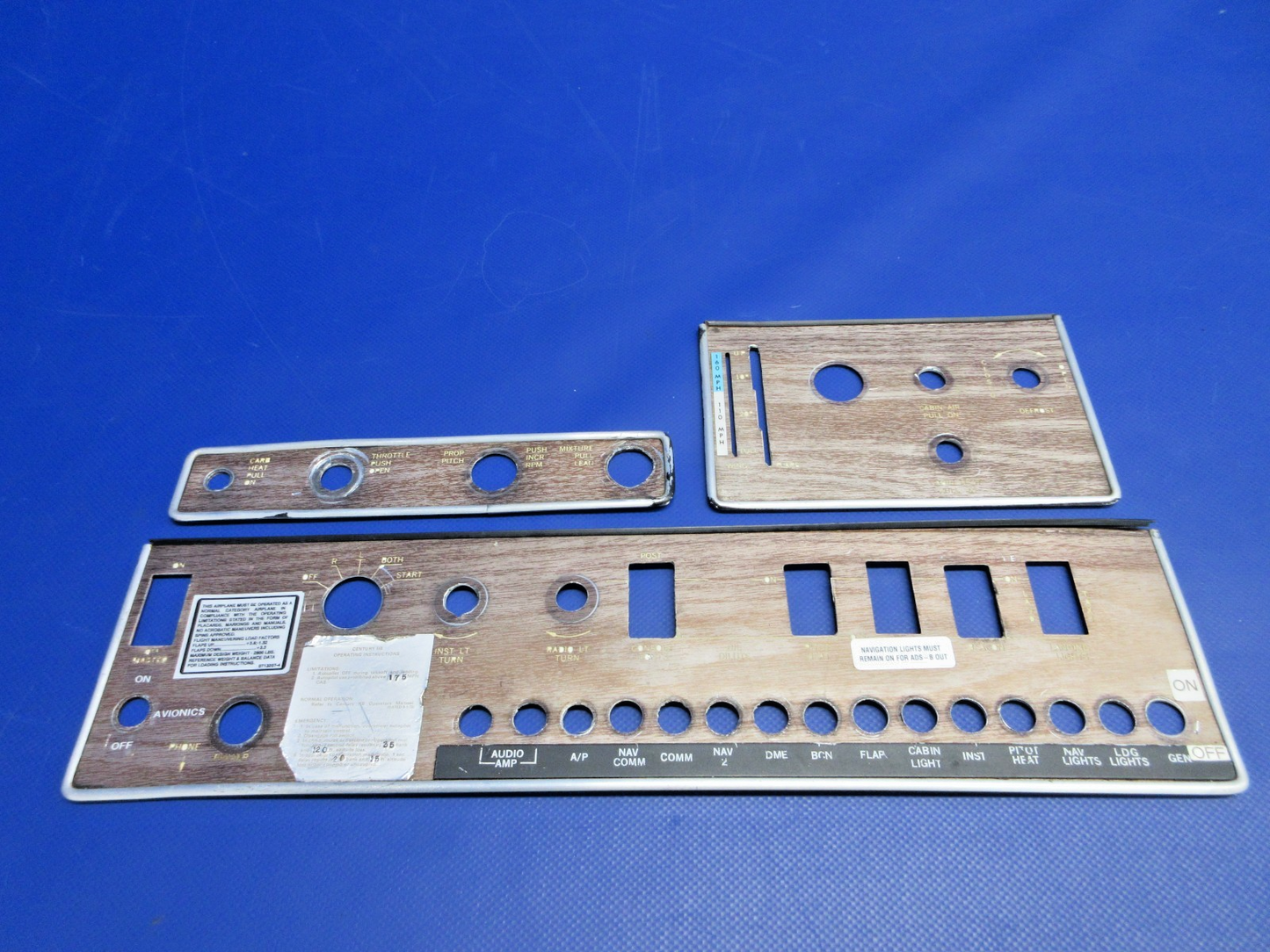Cessna 182 / 182L Instrument Sub Panel Covers P/N 0713260-1 (0226-1029)0