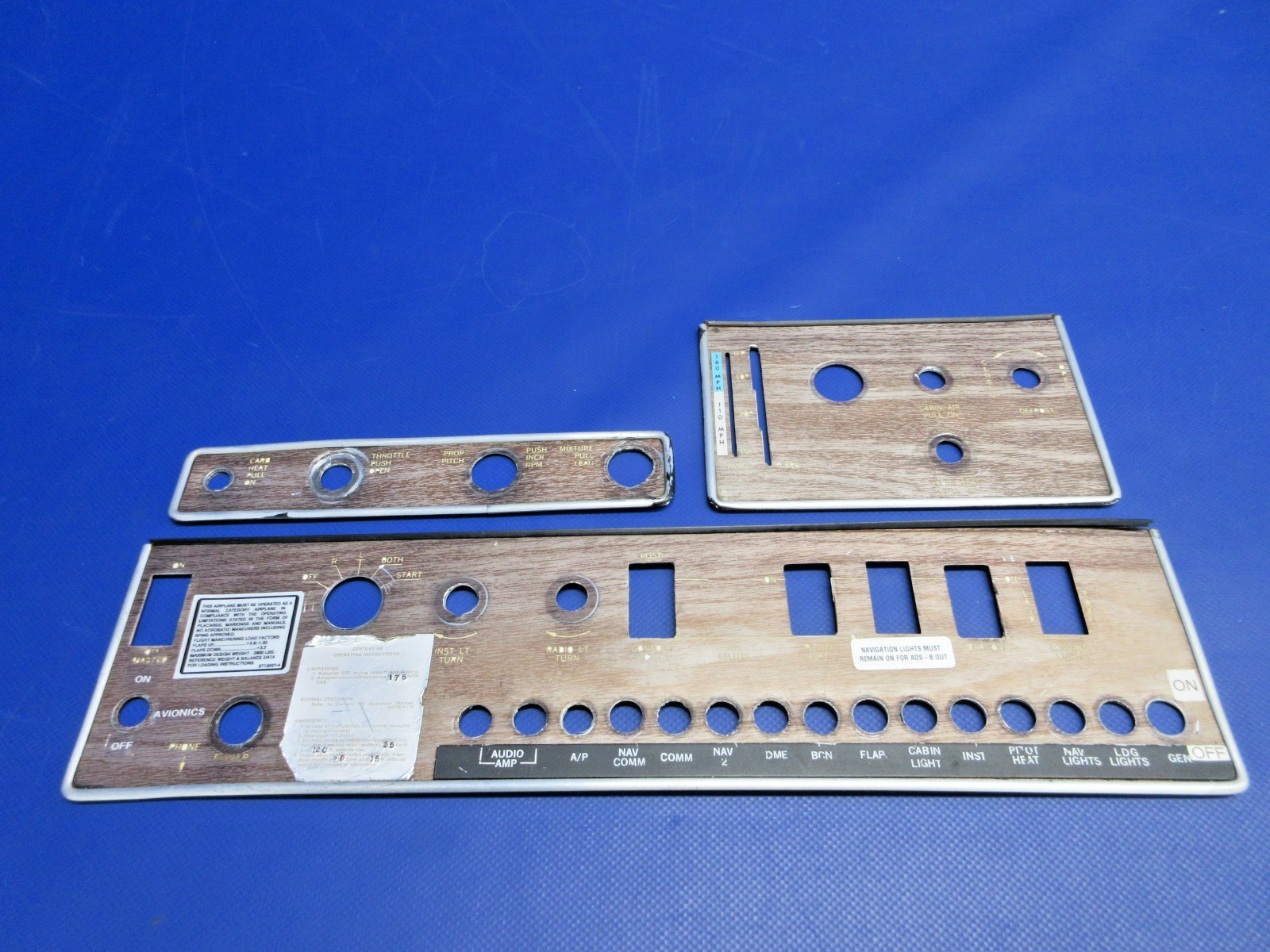 Cessna 182 / 182L Instrument Sub Panel Covers P/N 0713260-1 (0226-1029)0
