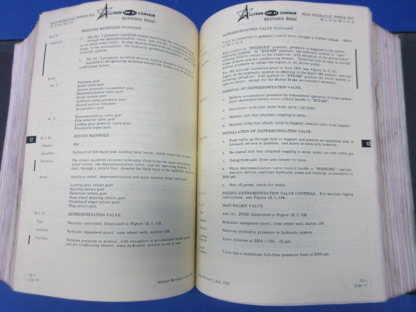 Allison / Convair Allison Prop-Jet Convair 440 Maintenance Manual (0824-1258)