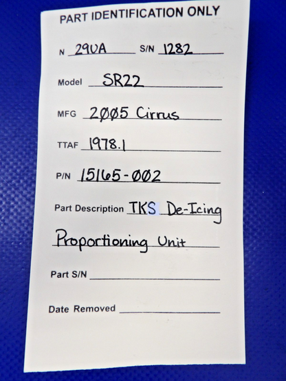 Cirrus SR22 TKS De-Icing Proportioning Unit P/N 15165-002 (0926-1215)10