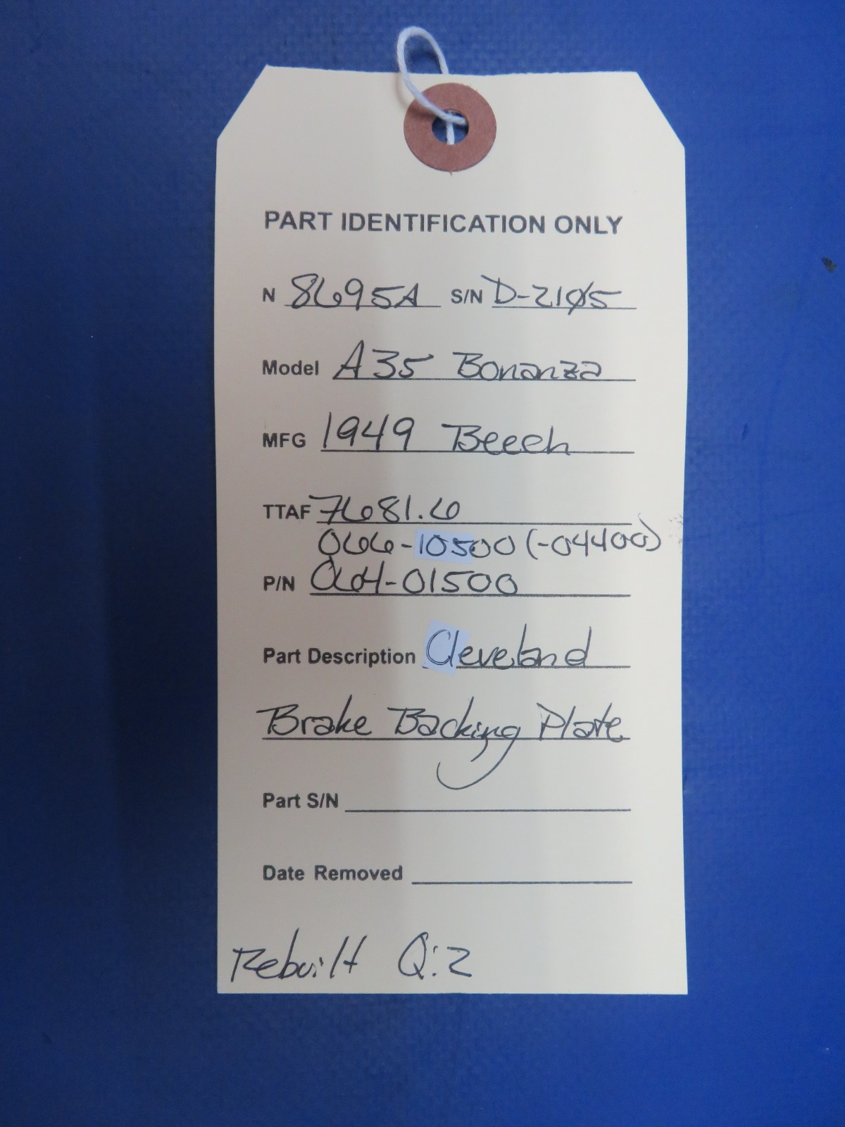 #Cleveland Brake Backing Plate P/N 064-01500 REBUILT w/ Lining (0926-412)8