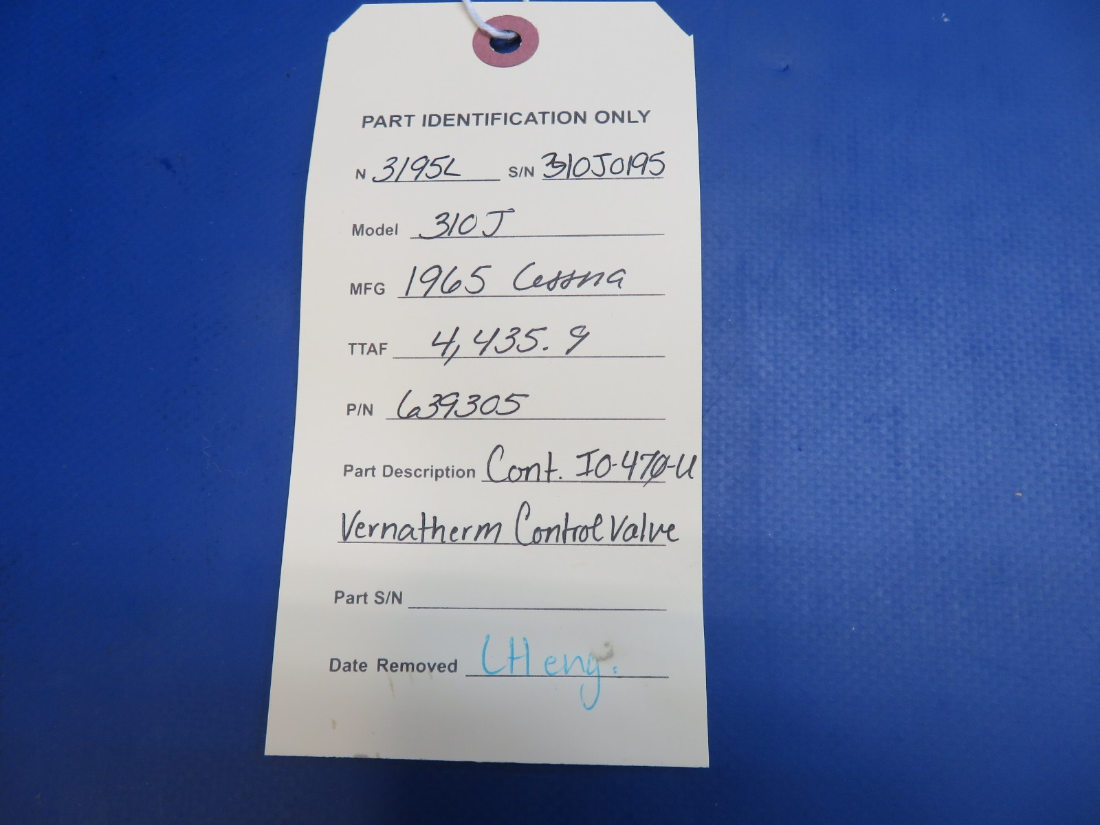 Continental IO-470-U Vernatherm Control Valve P/N 639305 (0326-1754)7