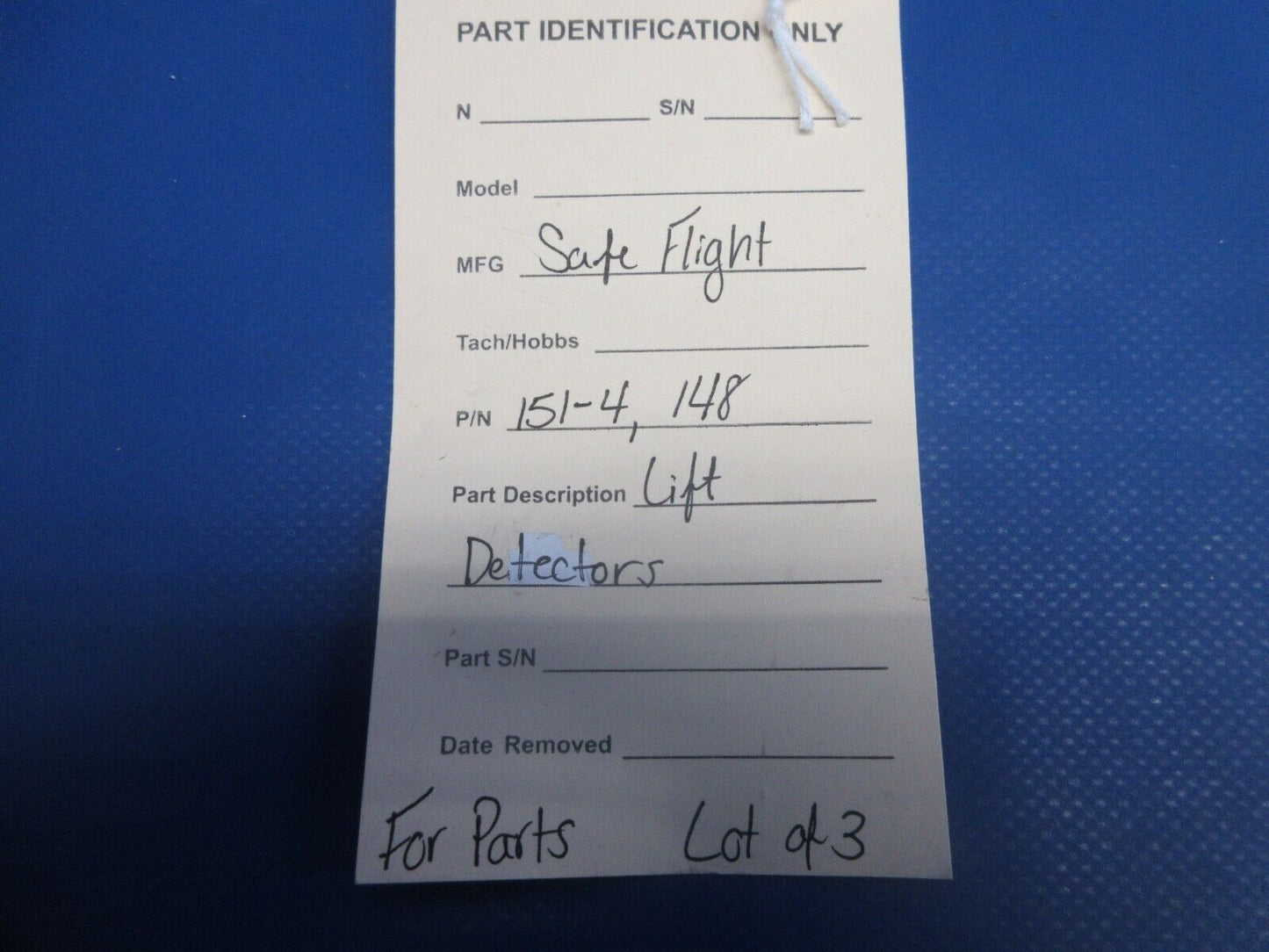 =Safe Flight Lift Detectors P/N 151-4 LOT OF 3 FOR PARTS (1124-735)