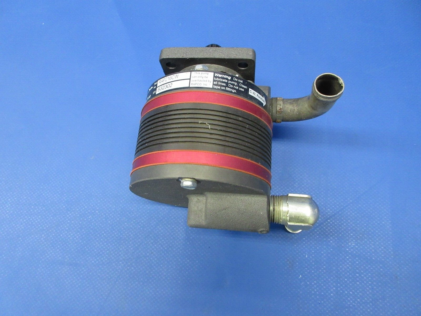 Cessna 180K Rapco Dry Air Pump P/N RAP216CW w/ Fittings - CORE (0824-1202)