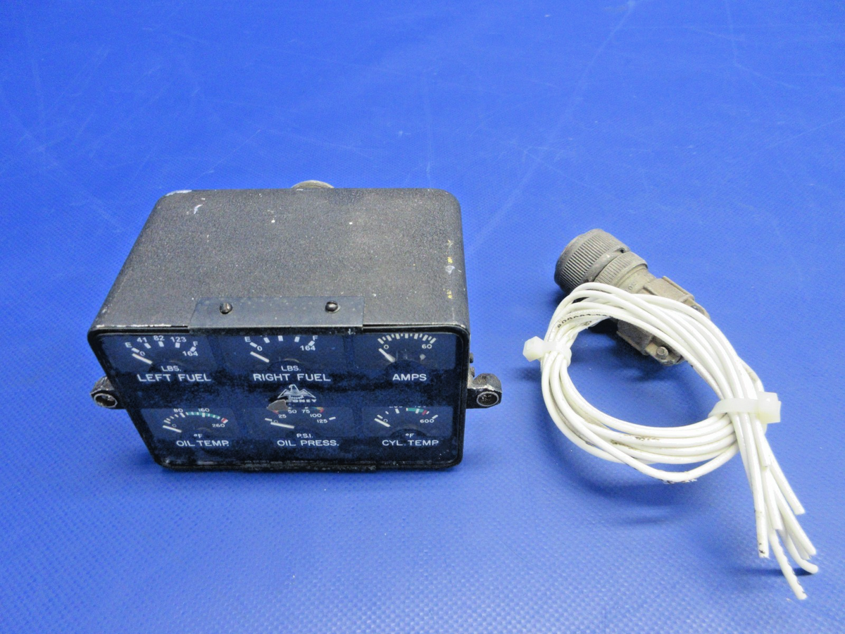 Mooney Garwin Instrument Cluster w/Connector P/N 22-166-09 WARRANTY (0626-853)1