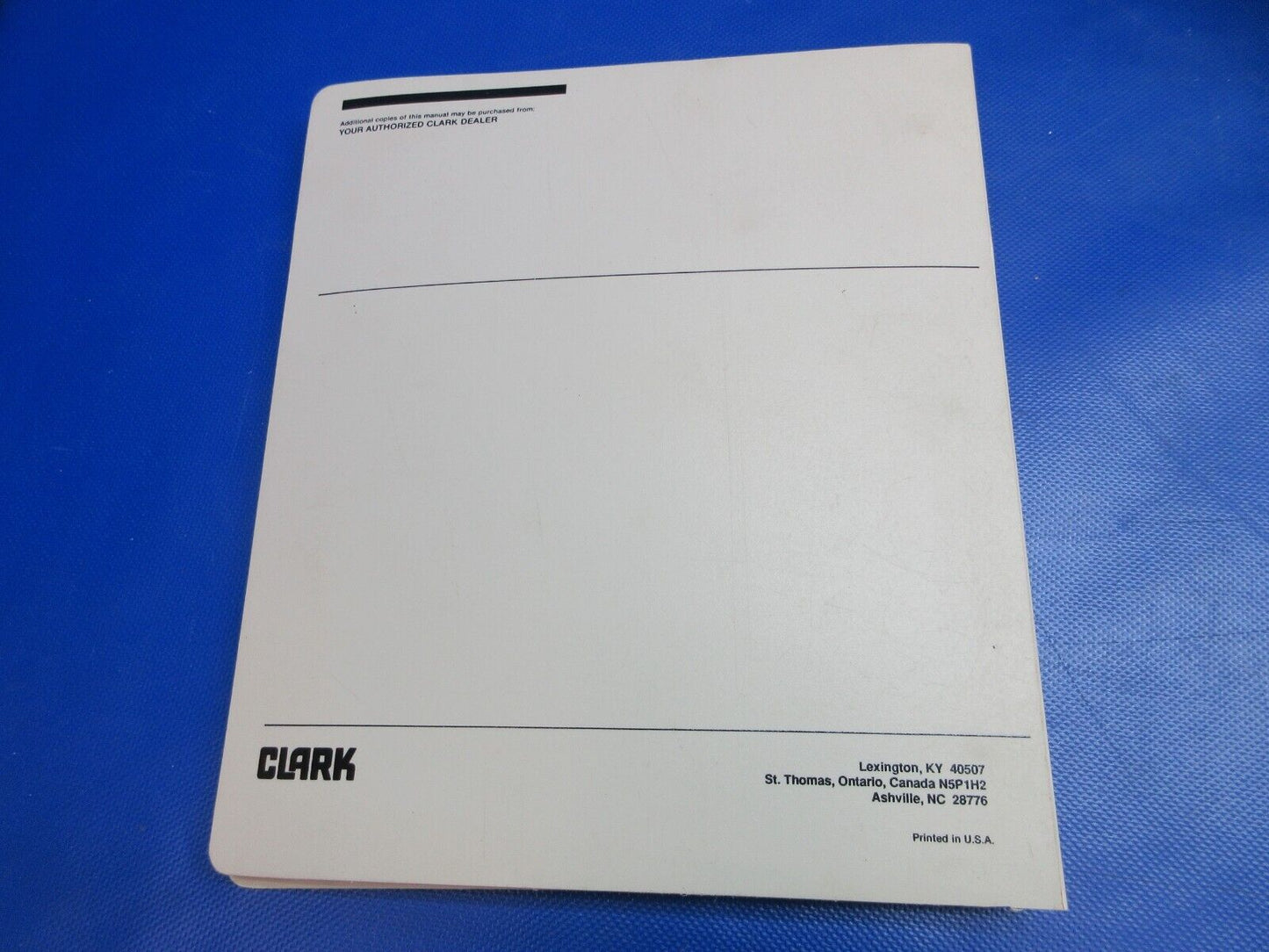 Clark Forklift Service Manual PMA273 10th Rev. C500 355 (1024-1243)