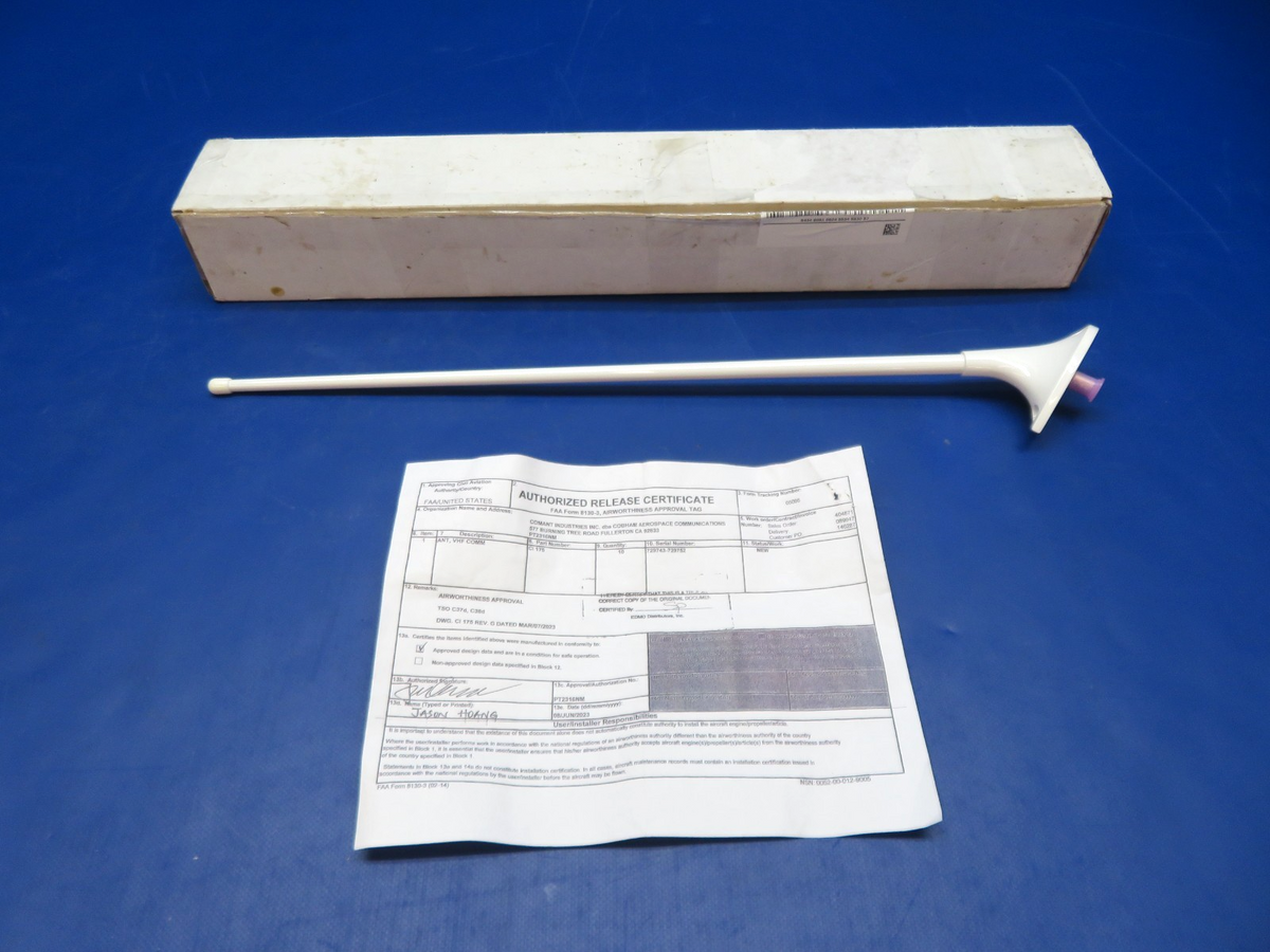 Comant Industries VHF/COMM Antenna P/N CI-175 NOS w/ 8130 (0926-113)0