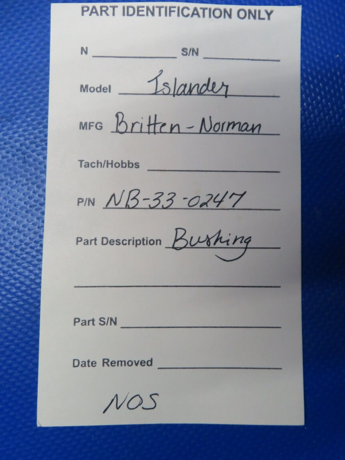 Islander Britten-Norman Bushing P/N NB-33-0247 NOS (1024-251)