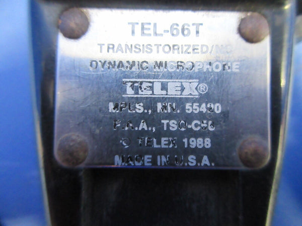 Telex Transistorized Dynamic Microphone P/N TEL-66T (0824-973)