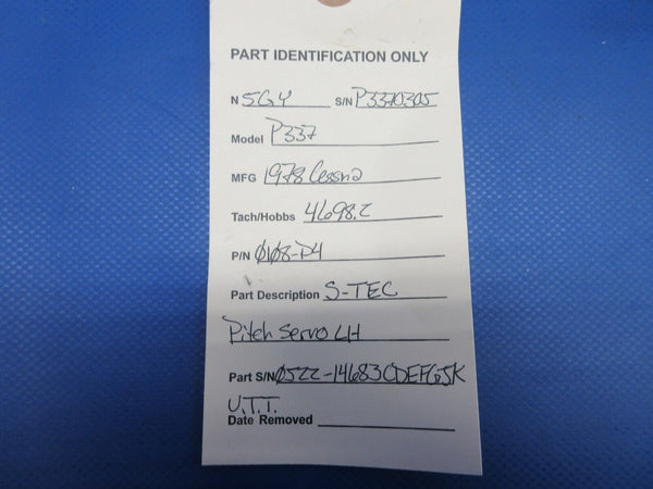 S-TEC Pitch Servo Left Hand P/N 0108-P4 w/ WARRANTY  (0724-814)