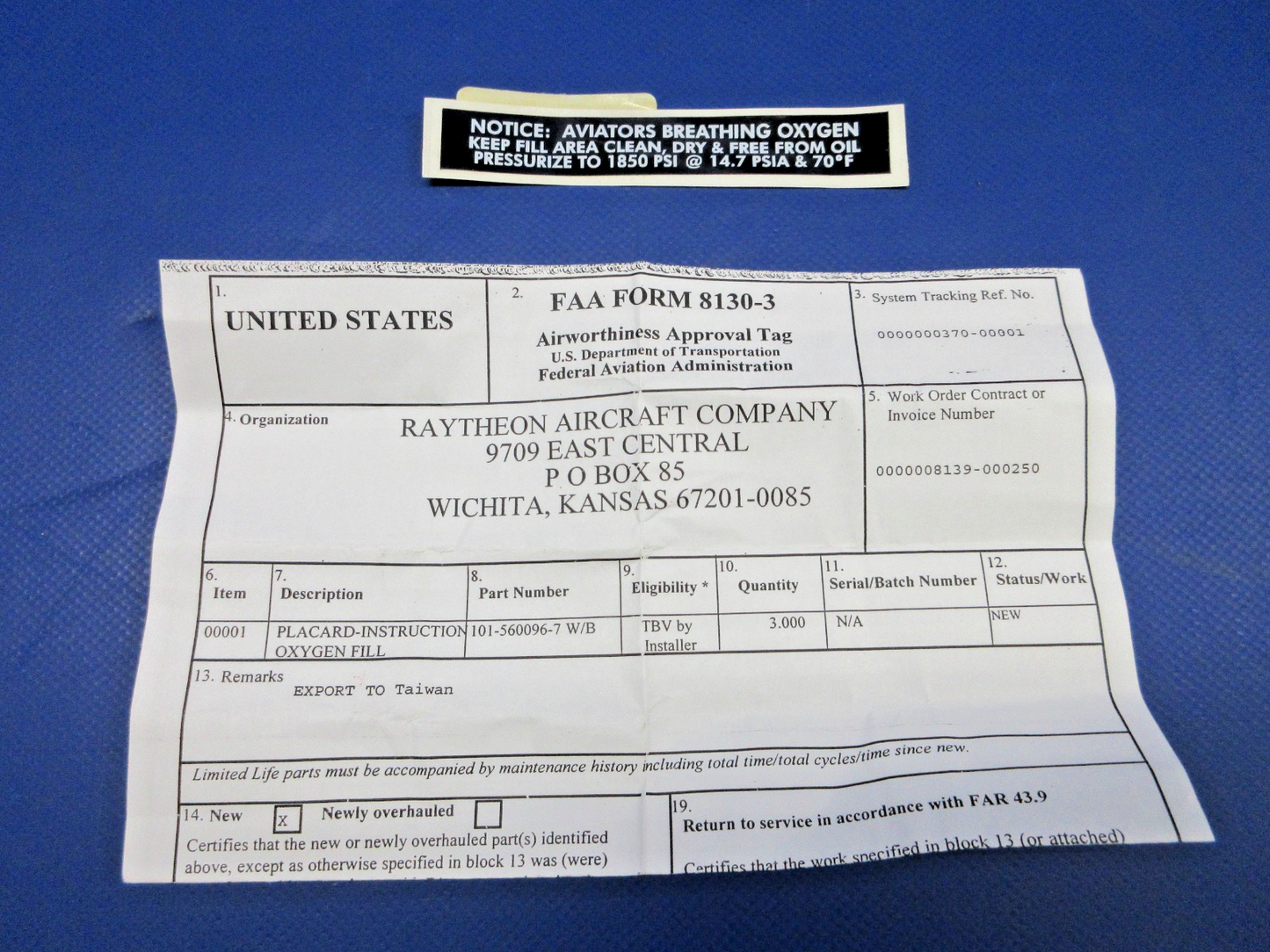 Beech King Air B200 Assorted Decals P/N 101-560096-7 NOS (0426-801)2