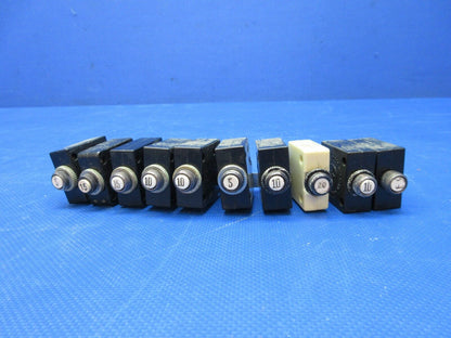 Cessna Wood Electric Circuit Breakers P/N 1600-041-01008 LOT OF 18 (0924-1367)