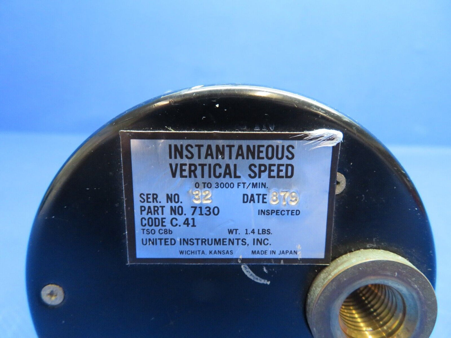 United Instruments Instant Vertical Speed Indicator 8130 WARRANTY (0524-1741)
