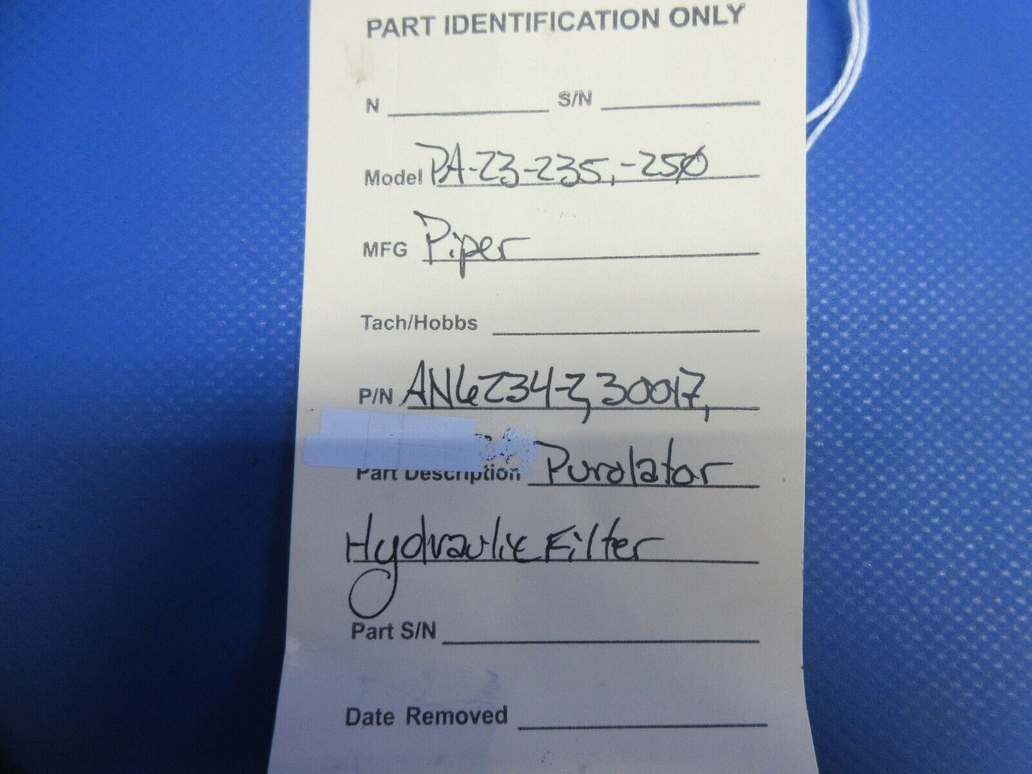 Piper PA-23-235 / 250 Purolator Hydraulic Filter P/N AN6234-2 (0824-936)
