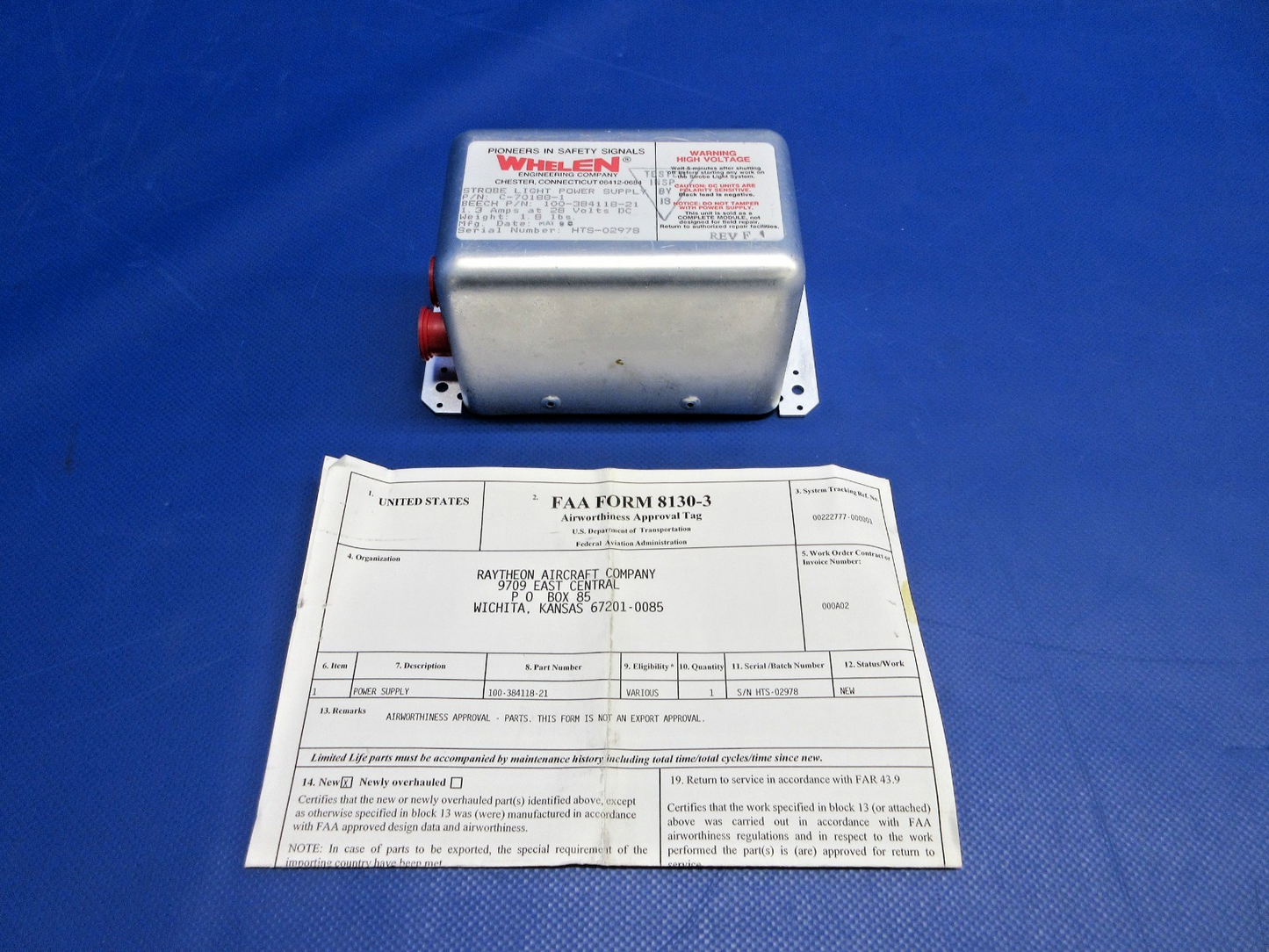 Whelen Strobe Light Power Supply 28V w/8130 P/N C-70188-1 NOS (0326-935)1