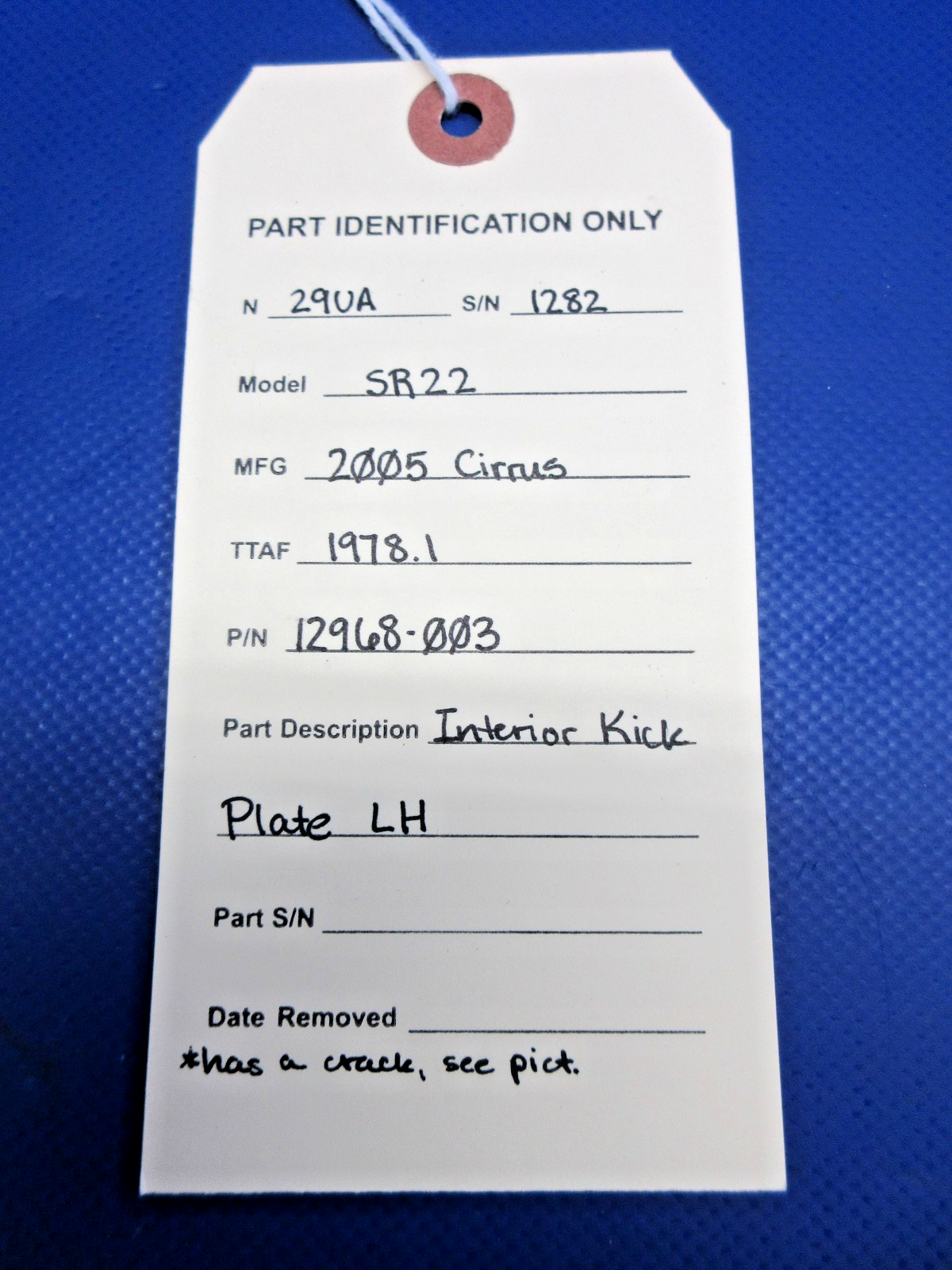Cirrus SR22 Interior Kick Plate LH P/N 12968-003 (0926-814)12